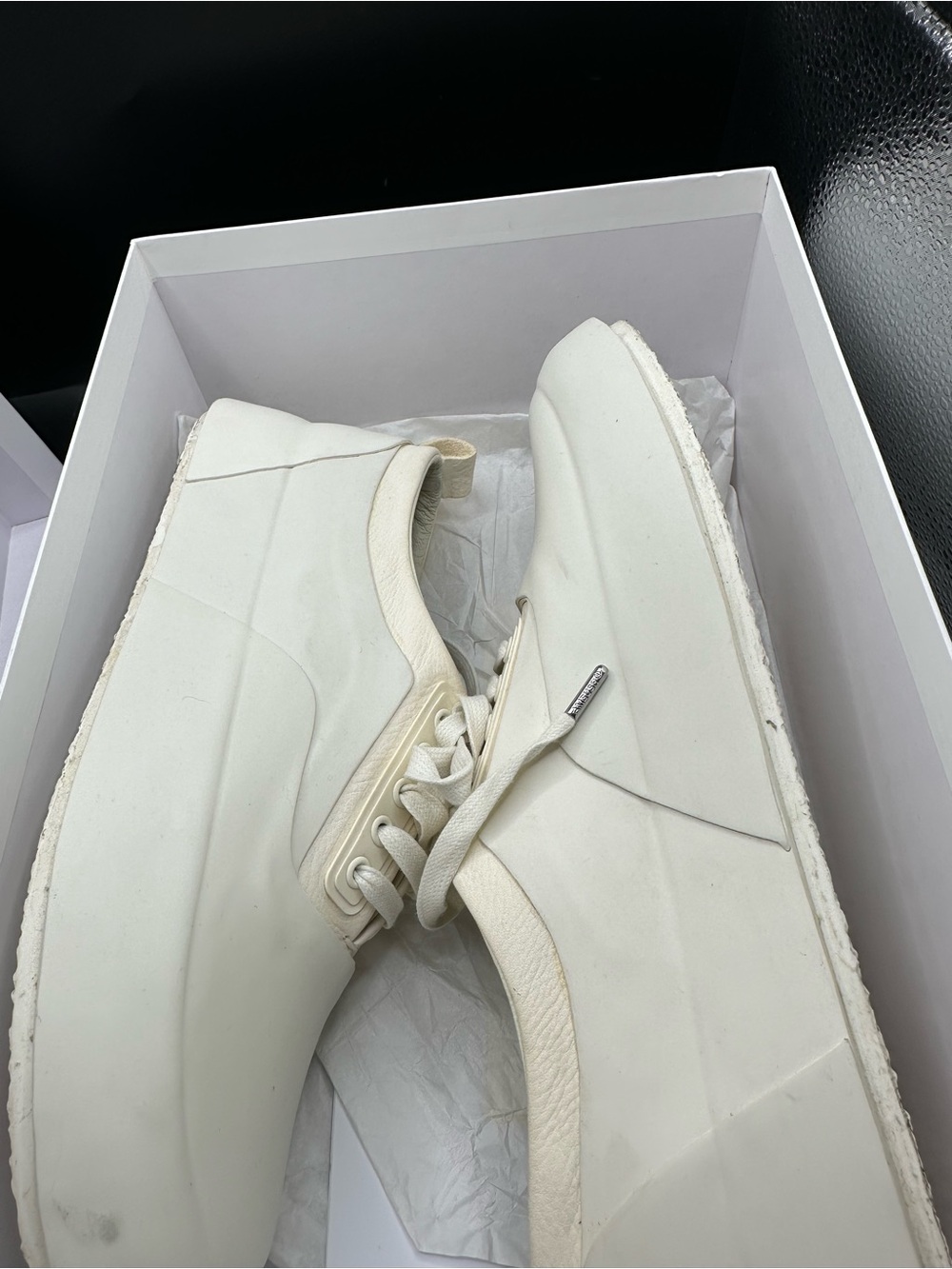 Ambush Minimalist Leather and Rubber White Platform Sneakers EU44 - Picture 13 of 13